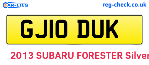 GJ10DUK are the vehicle registration plates.