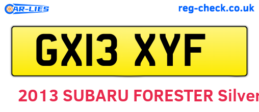 GX13XYF are the vehicle registration plates.
