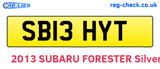 SB13HYT are the vehicle registration plates.