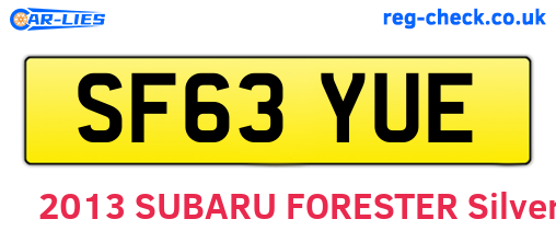 SF63YUE are the vehicle registration plates.