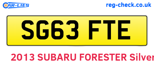 SG63FTE are the vehicle registration plates.