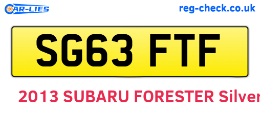 SG63FTF are the vehicle registration plates.