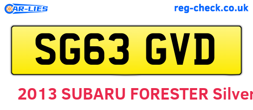 SG63GVD are the vehicle registration plates.