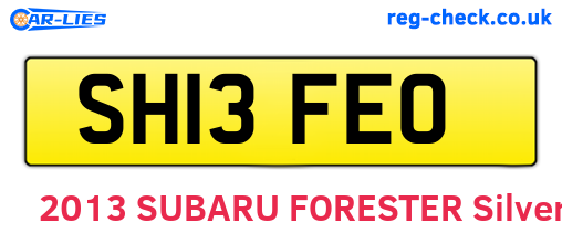 SH13FEO are the vehicle registration plates.