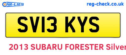 SV13KYS are the vehicle registration plates.