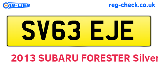 SV63EJE are the vehicle registration plates.