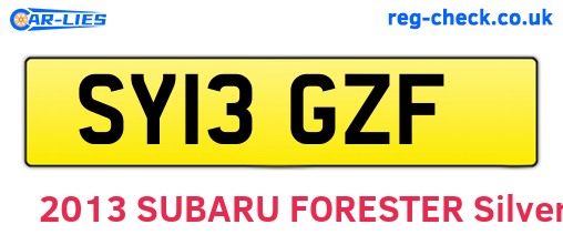 SY13GZF are the vehicle registration plates.