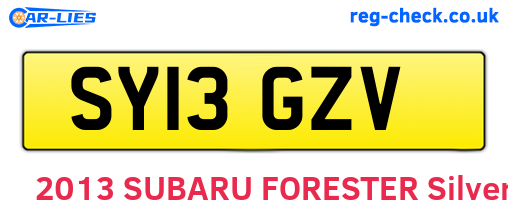 SY13GZV are the vehicle registration plates.