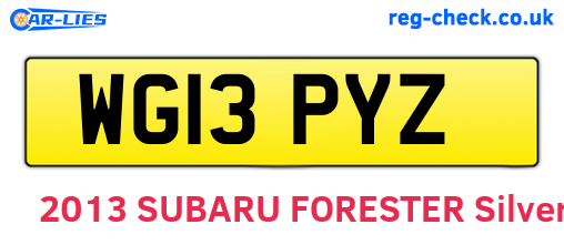 WG13PYZ are the vehicle registration plates.