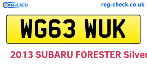 WG63WUK are the vehicle registration plates.