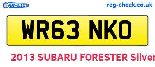 WR63NKO are the vehicle registration plates.