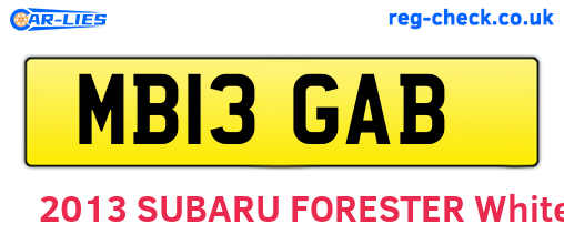 MB13GAB are the vehicle registration plates.