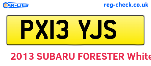 PX13YJS are the vehicle registration plates.