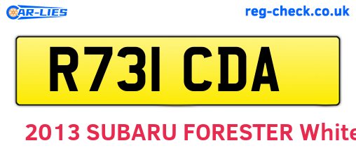R731CDA are the vehicle registration plates.