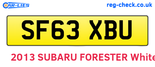 SF63XBU are the vehicle registration plates.