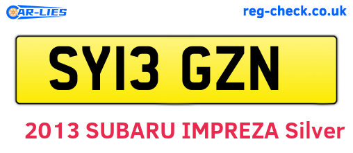 SY13GZN are the vehicle registration plates.