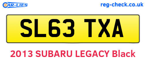 SL63TXA are the vehicle registration plates.