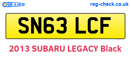 SN63LCF are the vehicle registration plates.