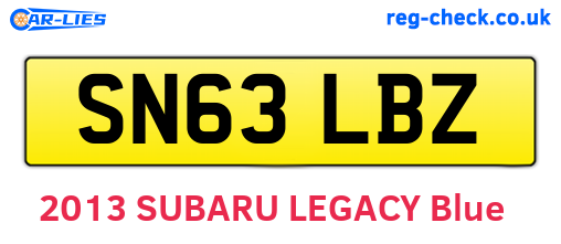 SN63LBZ are the vehicle registration plates.
