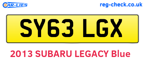 SY63LGX are the vehicle registration plates.