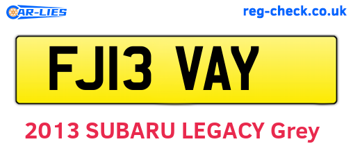 FJ13VAY are the vehicle registration plates.