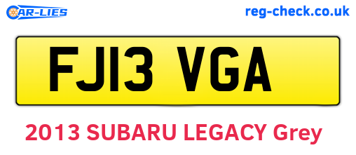 FJ13VGA are the vehicle registration plates.