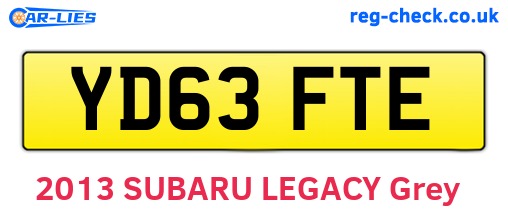 YD63FTE are the vehicle registration plates.