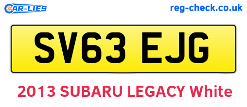 SV63EJG are the vehicle registration plates.