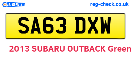 SA63DXW are the vehicle registration plates.