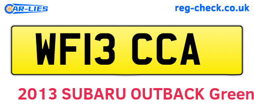 WF13CCA are the vehicle registration plates.