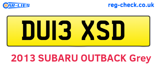 DU13XSD are the vehicle registration plates.