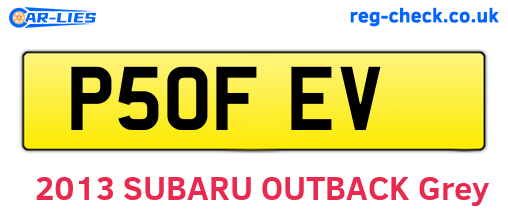 P50FEV are the vehicle registration plates.