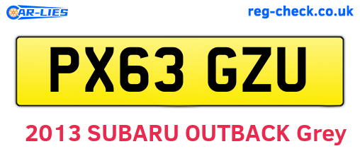 PX63GZU are the vehicle registration plates.