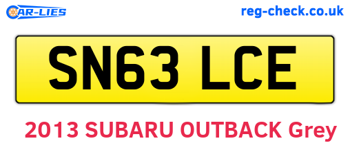 SN63LCE are the vehicle registration plates.