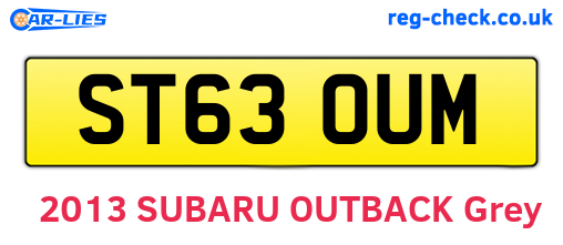 ST63OUM are the vehicle registration plates.
