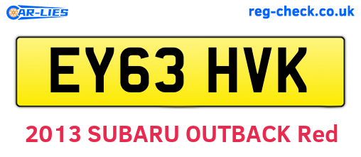 EY63HVK are the vehicle registration plates.