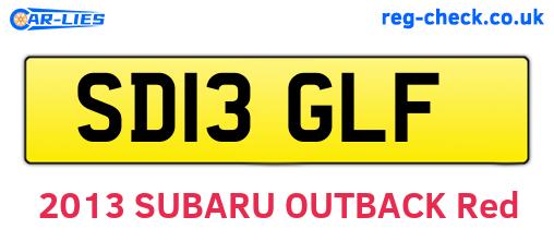 SD13GLF are the vehicle registration plates.