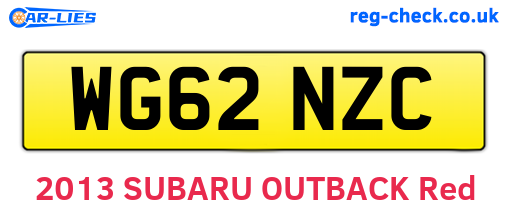 WG62NZC are the vehicle registration plates.