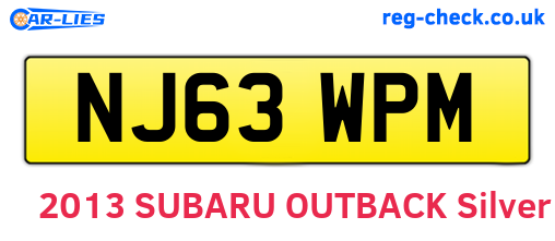 NJ63WPM are the vehicle registration plates.