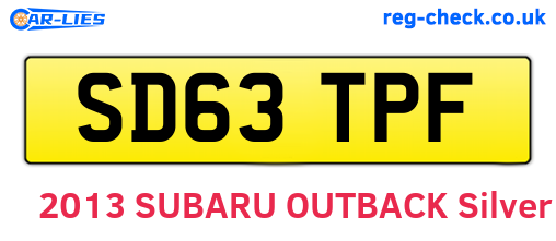 SD63TPF are the vehicle registration plates.