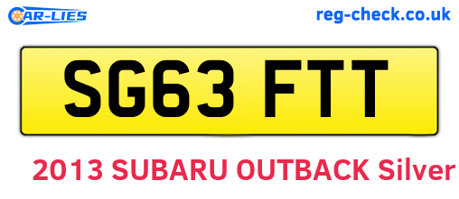 SG63FTT are the vehicle registration plates.