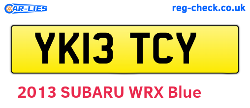 YK13TCY are the vehicle registration plates.