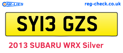SY13GZS are the vehicle registration plates.