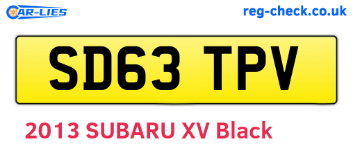 SD63TPV are the vehicle registration plates.
