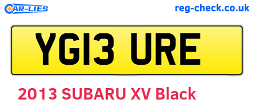 YG13URE are the vehicle registration plates.