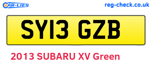 SY13GZB are the vehicle registration plates.