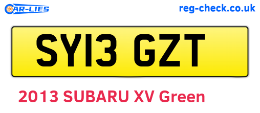 SY13GZT are the vehicle registration plates.