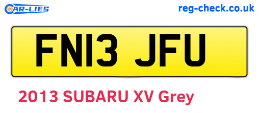 FN13JFU are the vehicle registration plates.