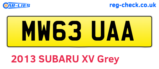 MW63UAA are the vehicle registration plates.