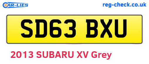 SD63BXU are the vehicle registration plates.